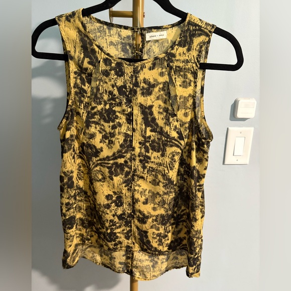 Silence + Noise‎ Yellow and Black Sleeveless Blouse - Picture 1 of 4